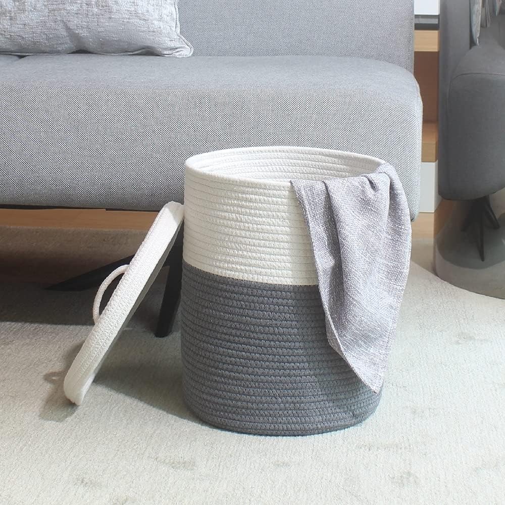 Cotton Rope Storage Basket wit - Home Decor Hampers avaliação e preço