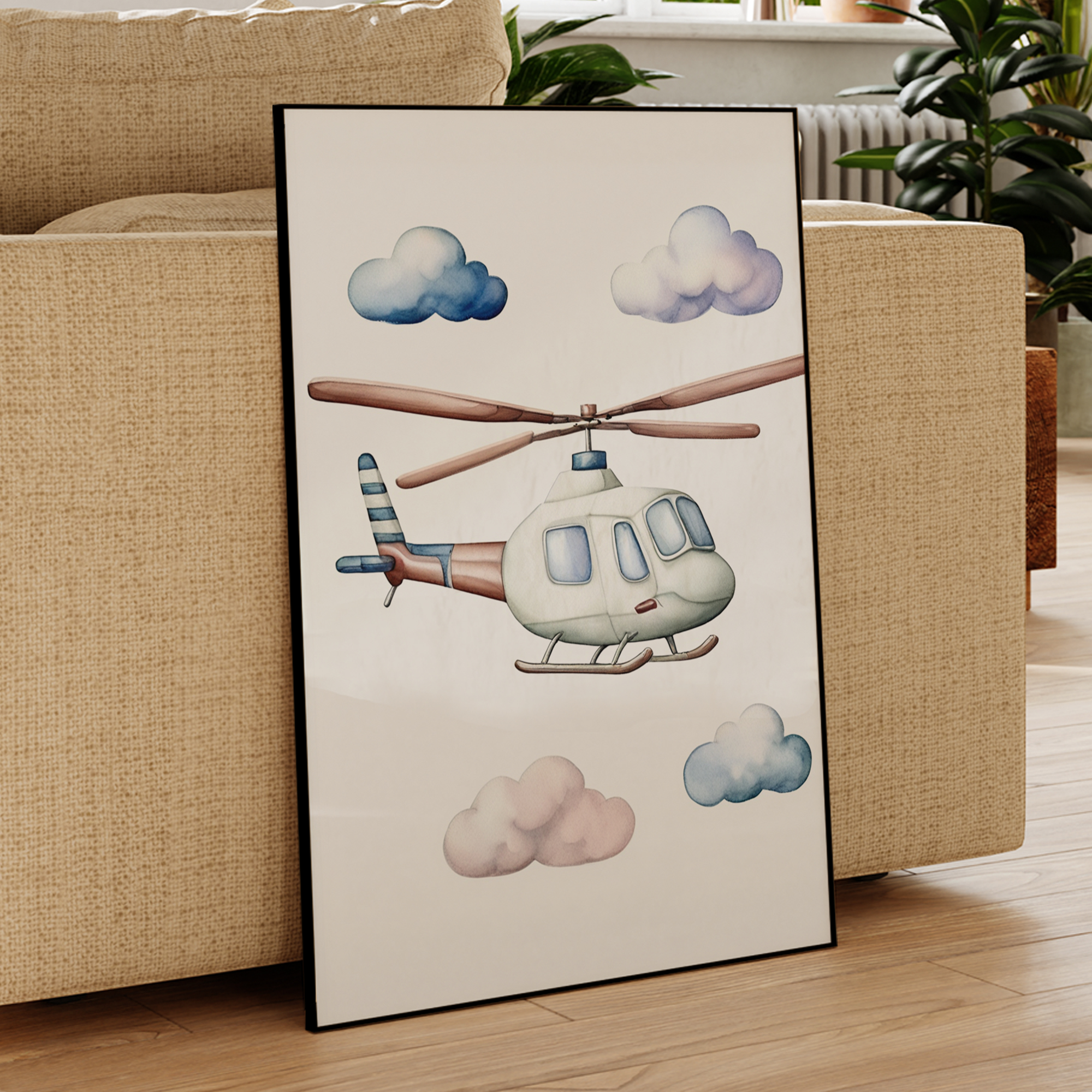 Cartoon Children Airplane Heli - Home Decor On Wall avaliação e preço