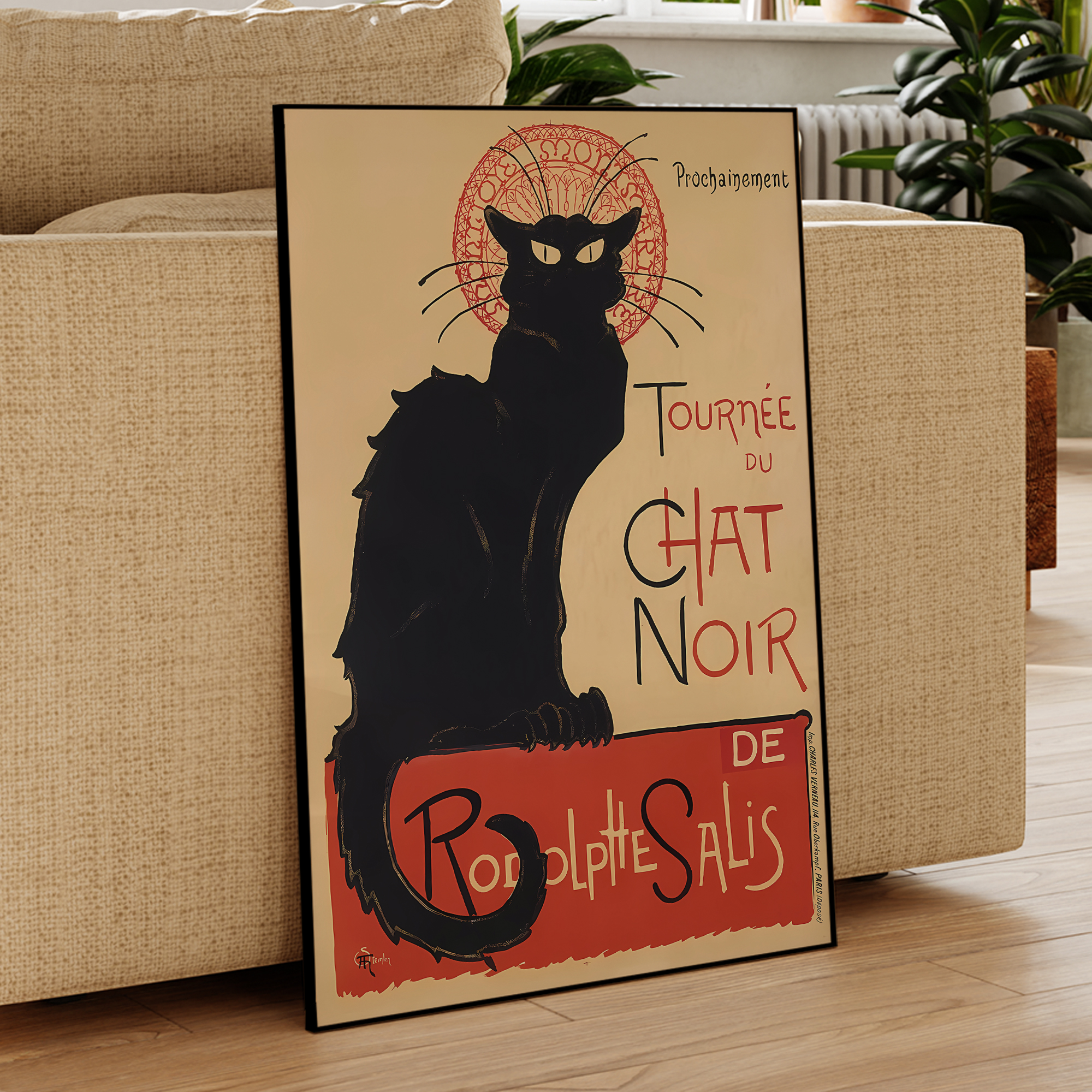 Modern Chat Noir - Black Cat V - Home Decor On Wall avaliação e preço