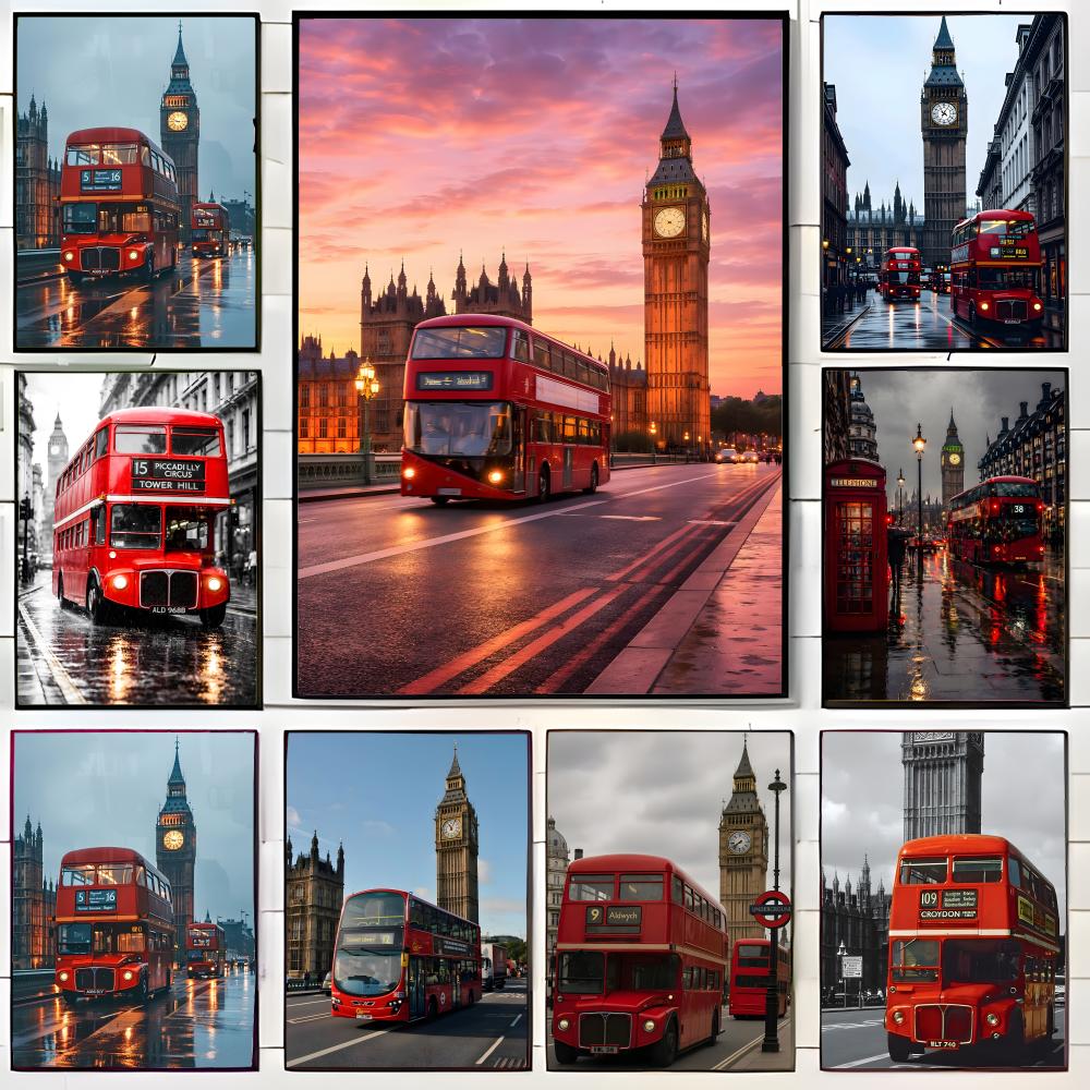 London Red Bus Big Ben Poster  - Home Decor London avaliação e preço