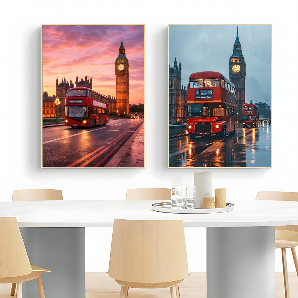 London Red Bus Big Ben Poster  - Home Decor London avaliação e preço