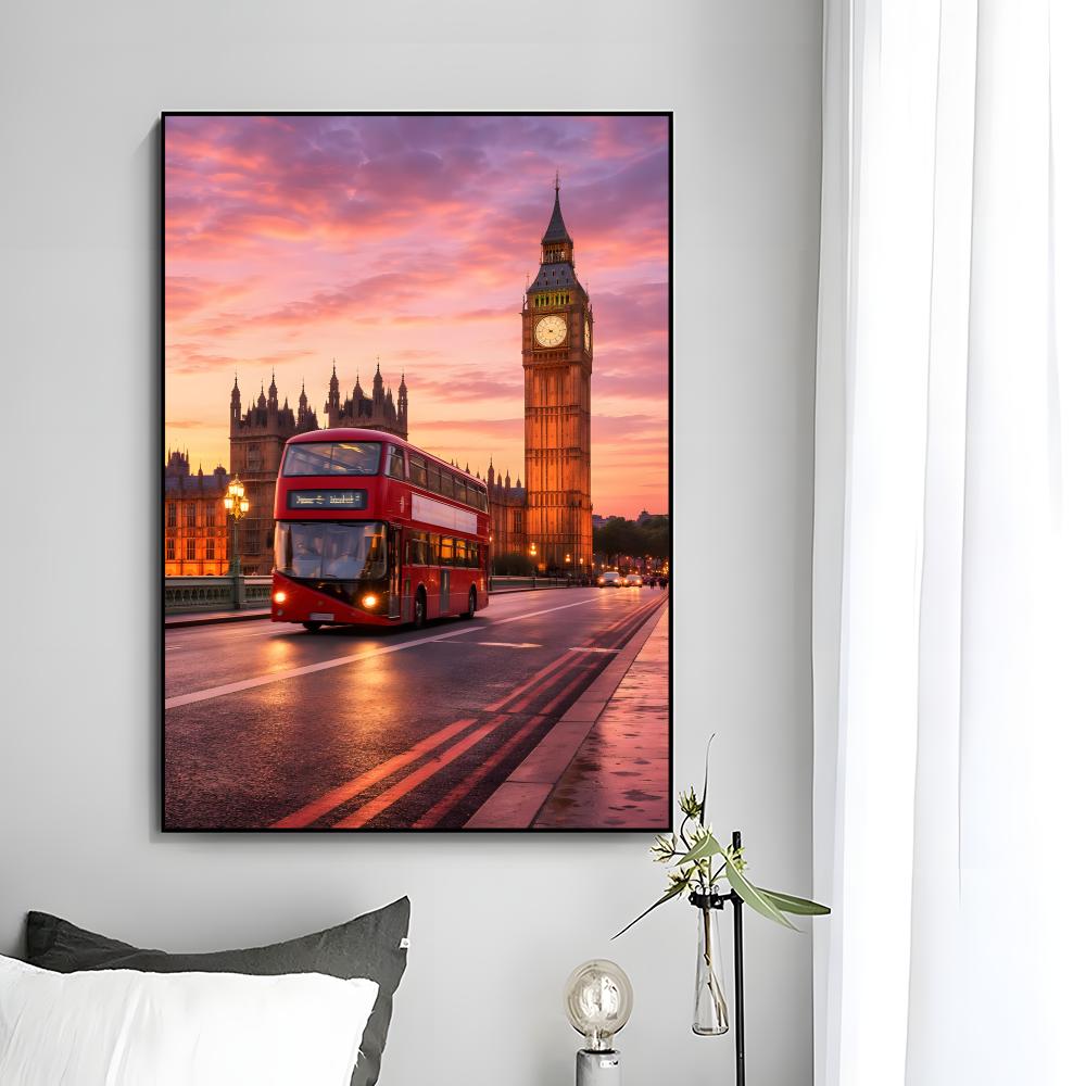 London Red Bus Big Ben Poster  - Home Decor London avaliação e preço