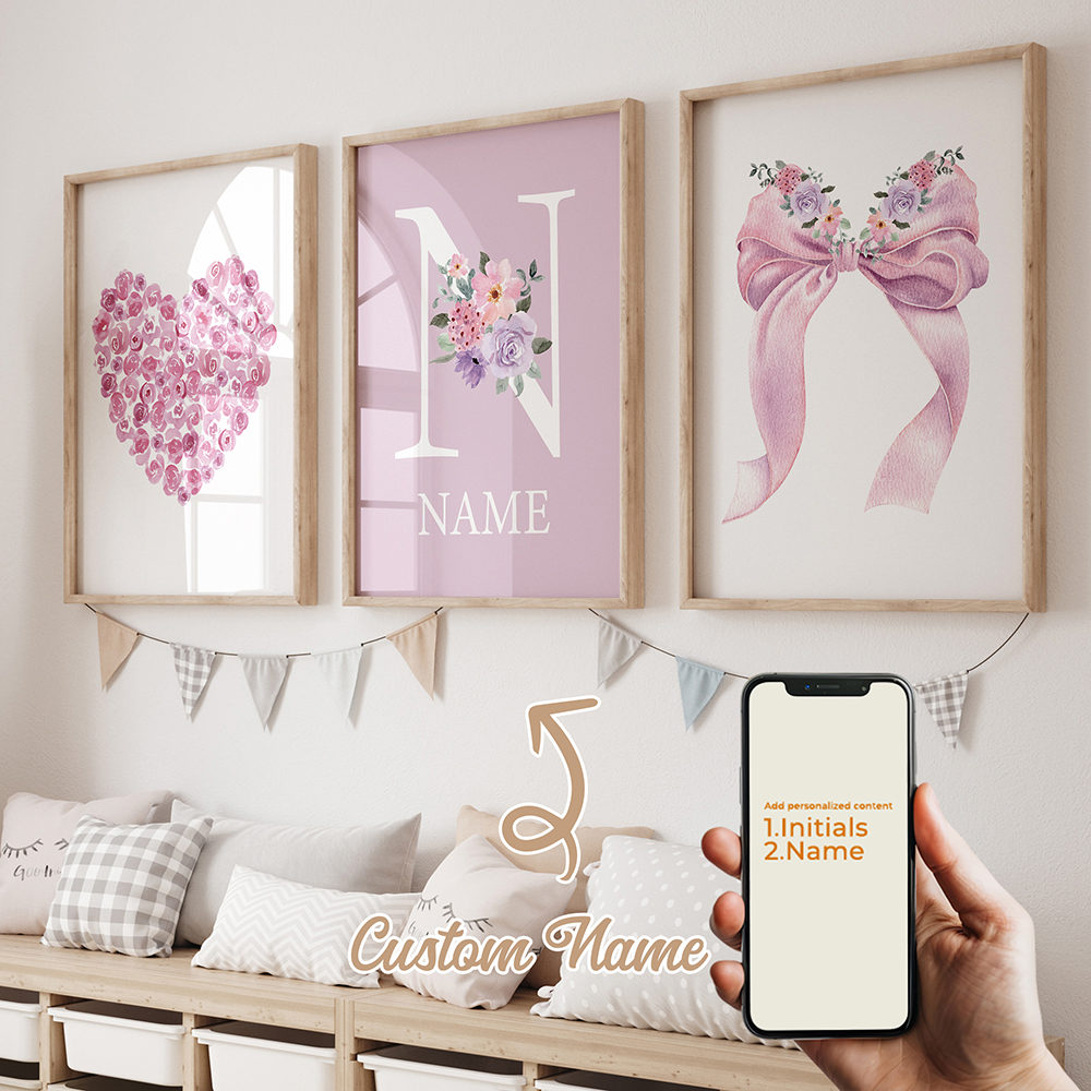 3pcs Personalized Custom Name  - Home Decor On Wall avaliação e preço