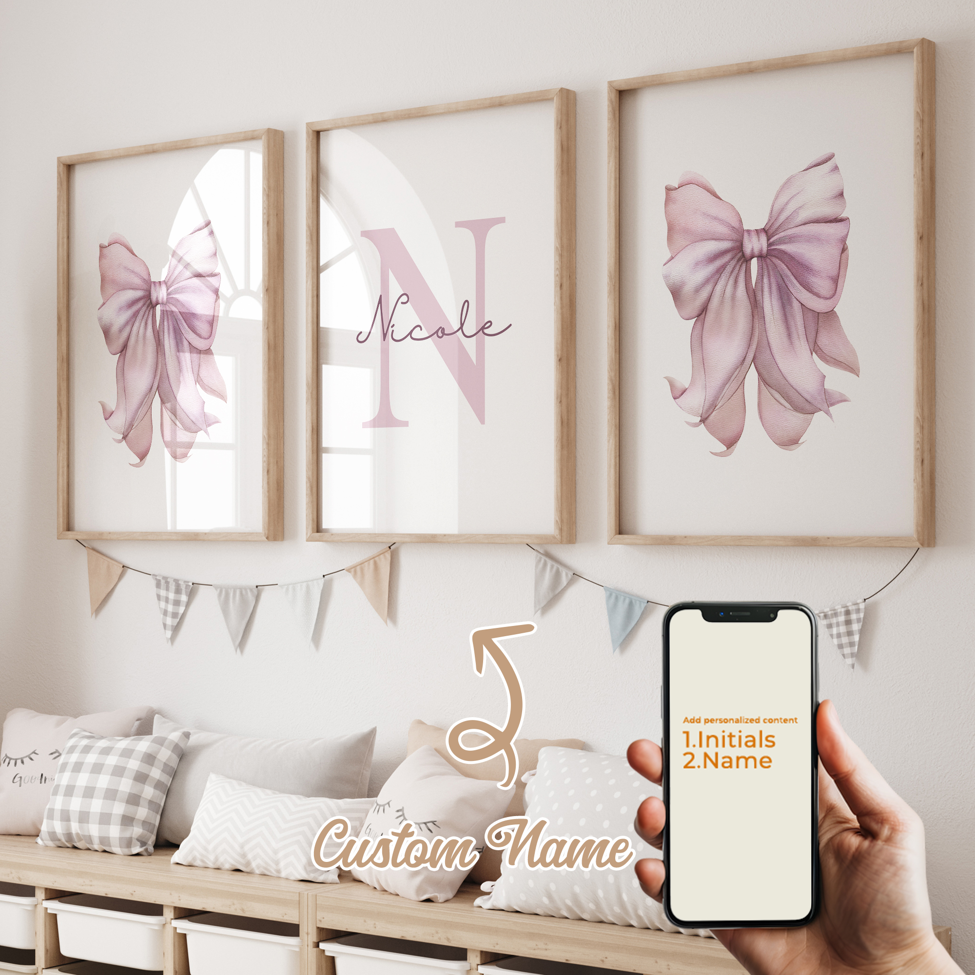 3pcs Personalized Custom Name  - Home Decor On Wall avaliação e preço