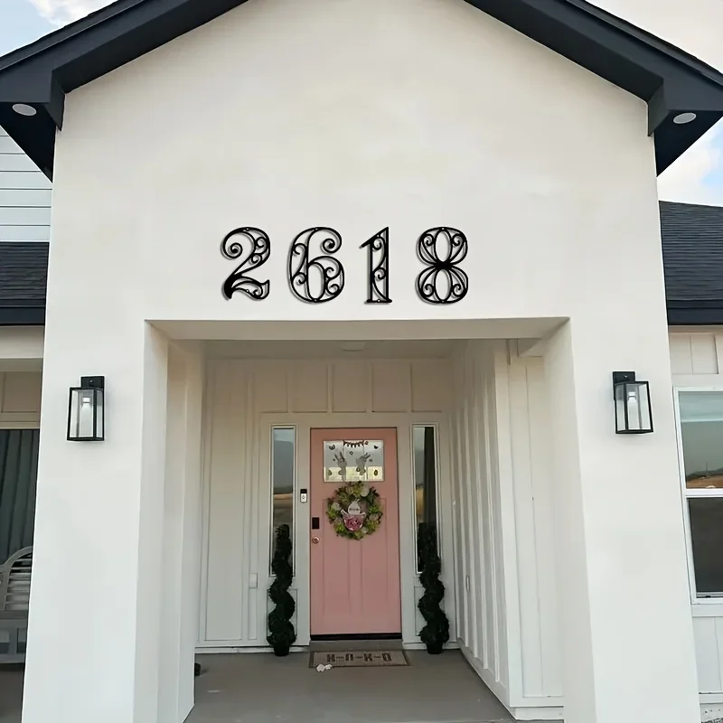 Modern Metal House Number Sign - Home Decor Nearby avaliação e preço