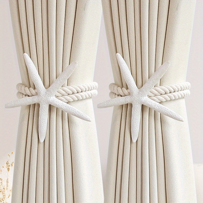 2PCS Natural Starfish Curtain  - Home Decor Curtain avaliação e preço