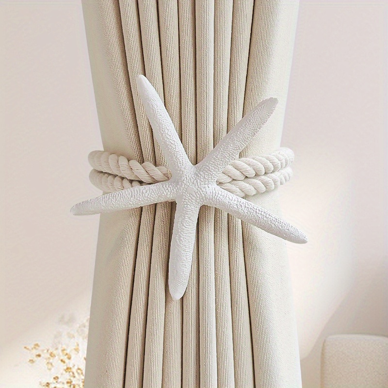 2PCS Natural Starfish Curtain  - Home Decor Curtain avaliação e preço