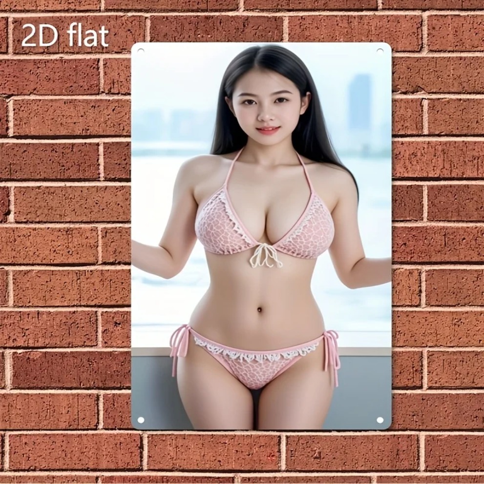 2D Pink Lace Bikini Metal Wall - Home Decor Xmas avaliação e preço