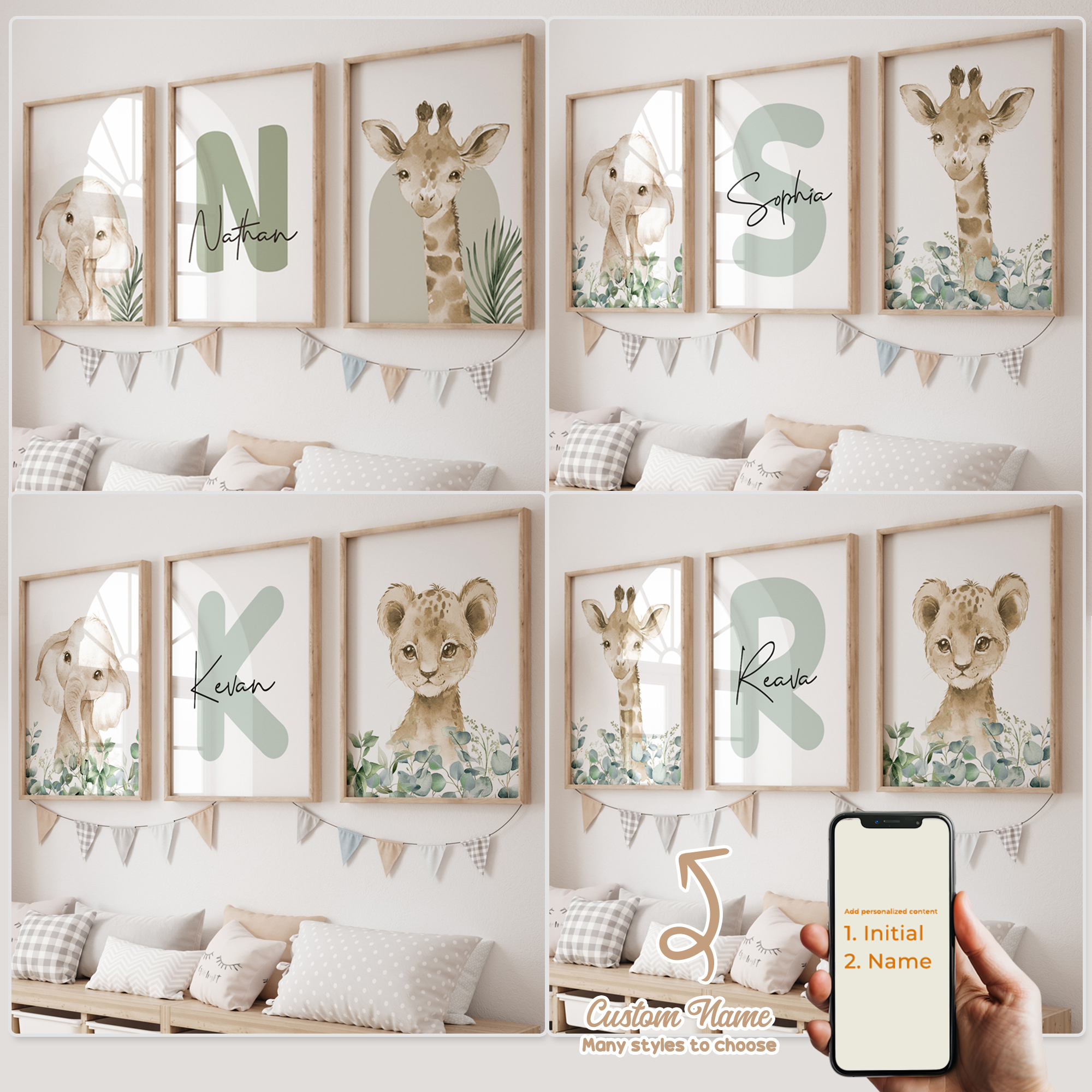 3pcs Personalized Custom Name  - Home Decor On Wall avaliação e preço