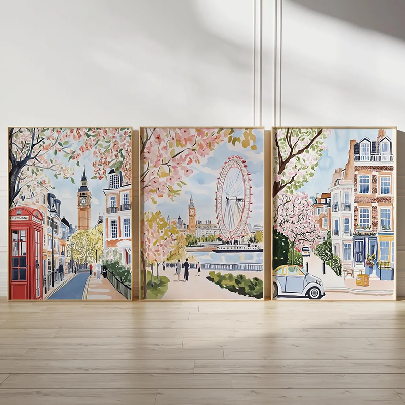 3PCS London Cityscape Poster A - Home Decor London avaliação e preço