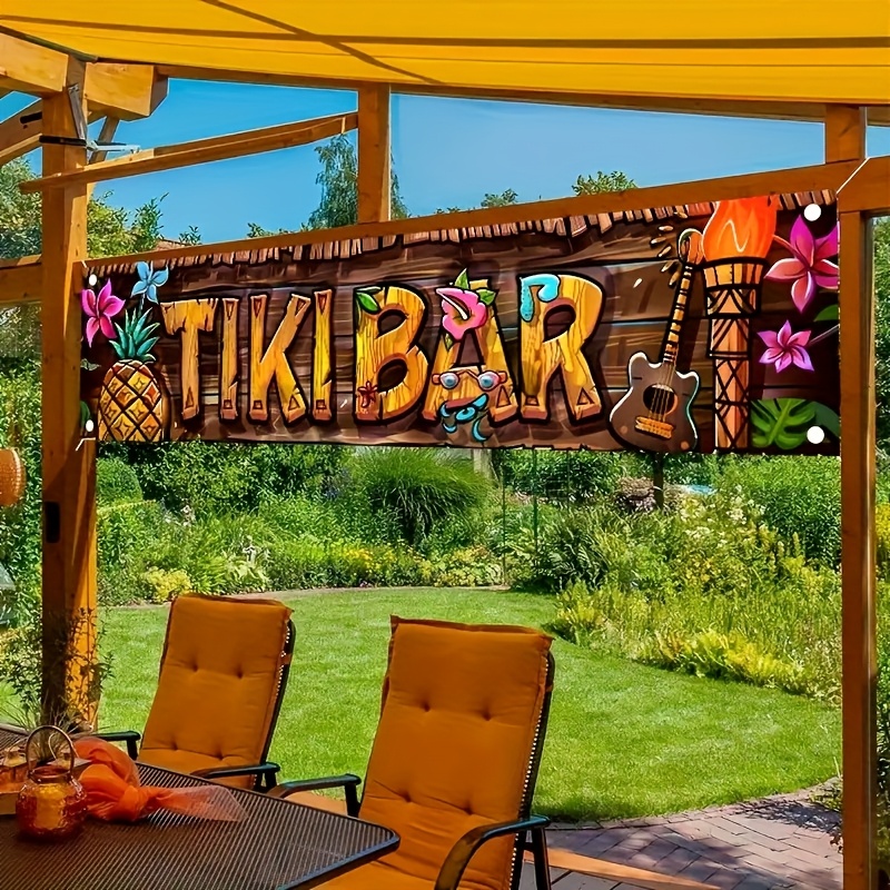 Tiki Bar Banner Tropical Hawai - Home Decor Nearby avaliação e preço