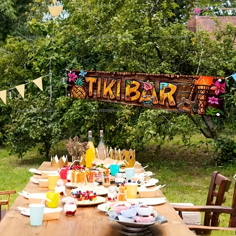 Tiki Bar Banner Tropical Hawai - Home Decor Nearby avaliação e preço