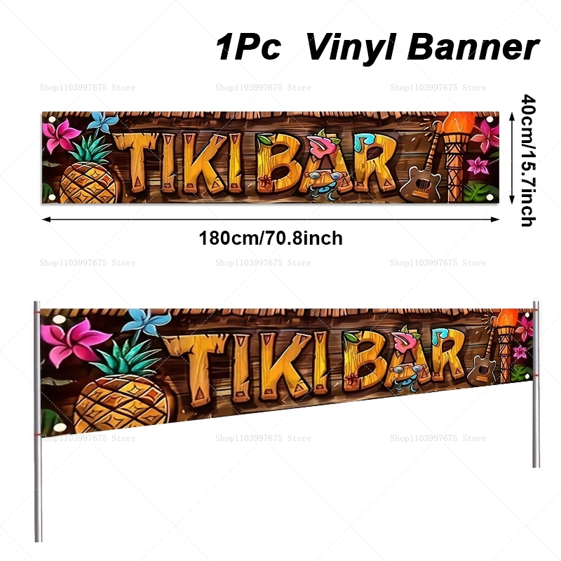 Tiki Bar Banner Tropical Hawai - Home Decor Nearby avaliação e preço