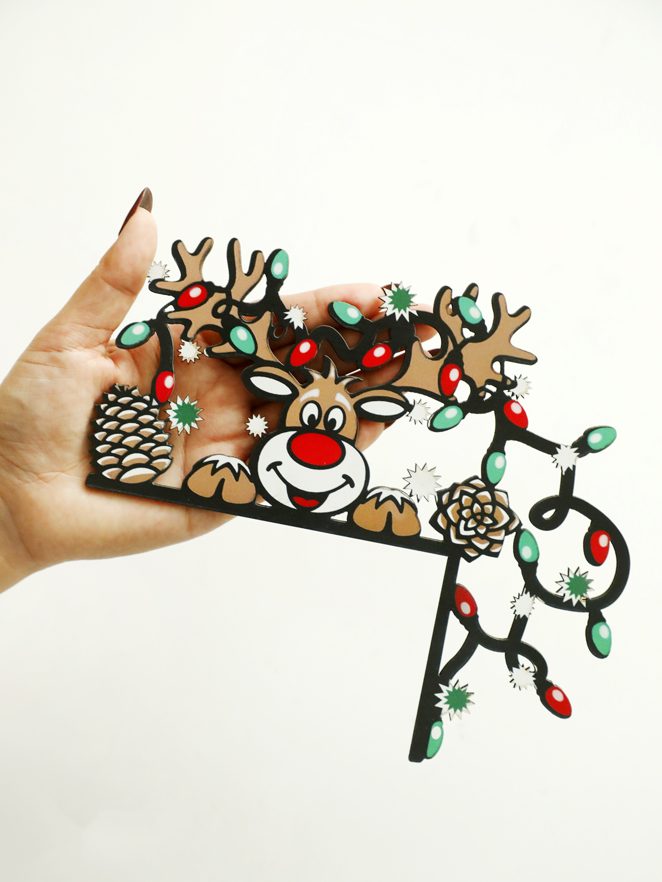 Christmas Reindeer Door Corner - Home Decor Xmas avaliação e preço