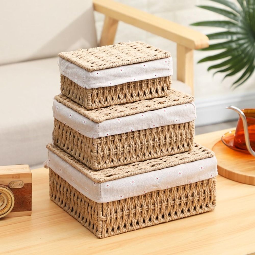 Rustic Hand Woven Wicker Stora - Home Decor Hampers avaliação e preço