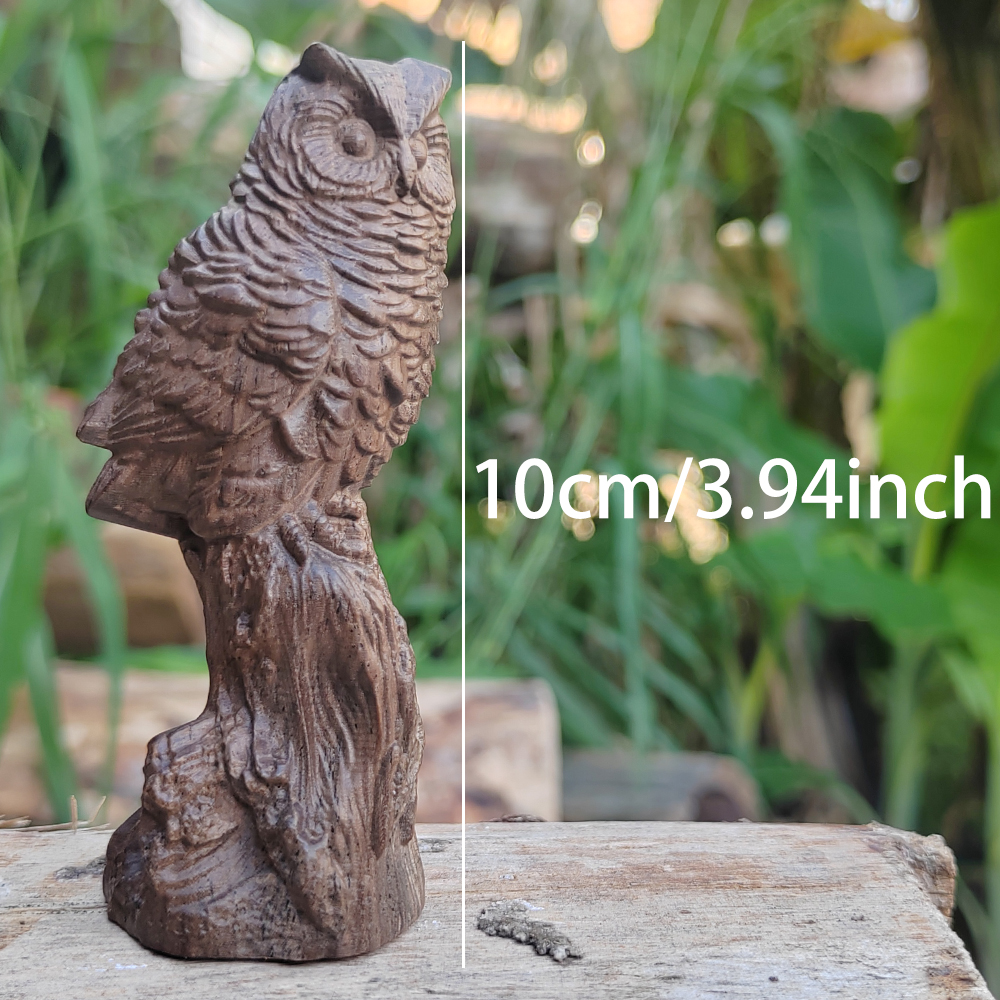 Owl Wood Carving Statue Orname - Home Decor Minimalist Style avaliação e preço