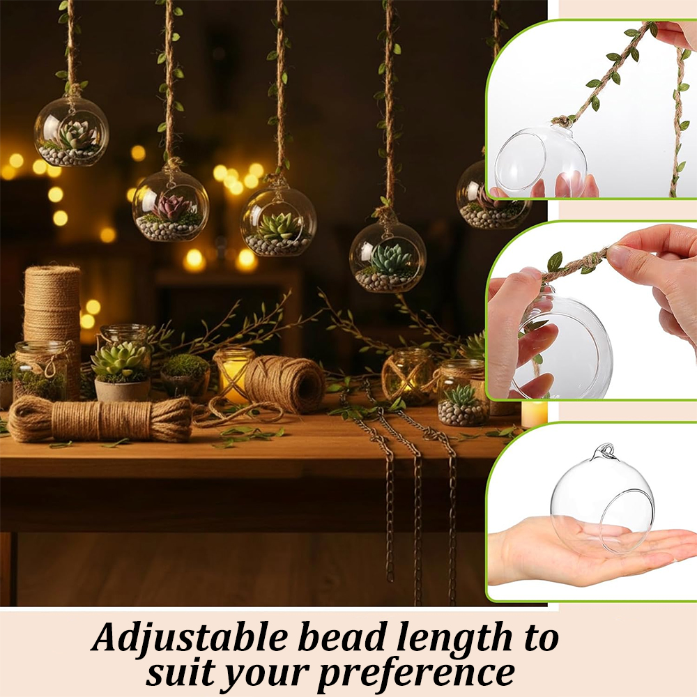 Glass Hanging Orbs Fillable Cl - Home Decor Xmas avaliação e preço