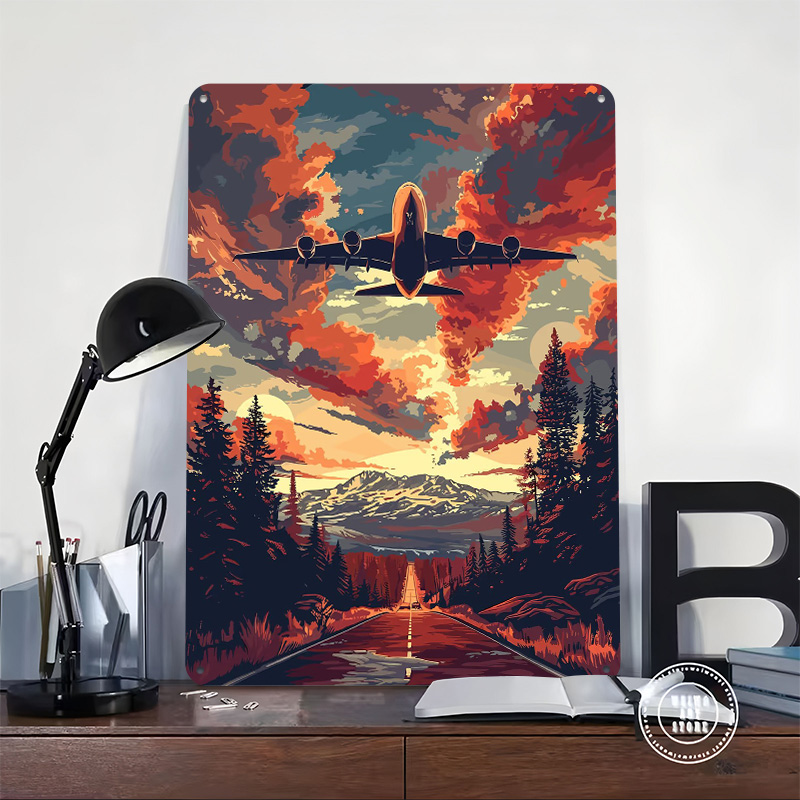A380 Plane Sky Vector Art Tin  - Home Decor Vector avaliação e preço