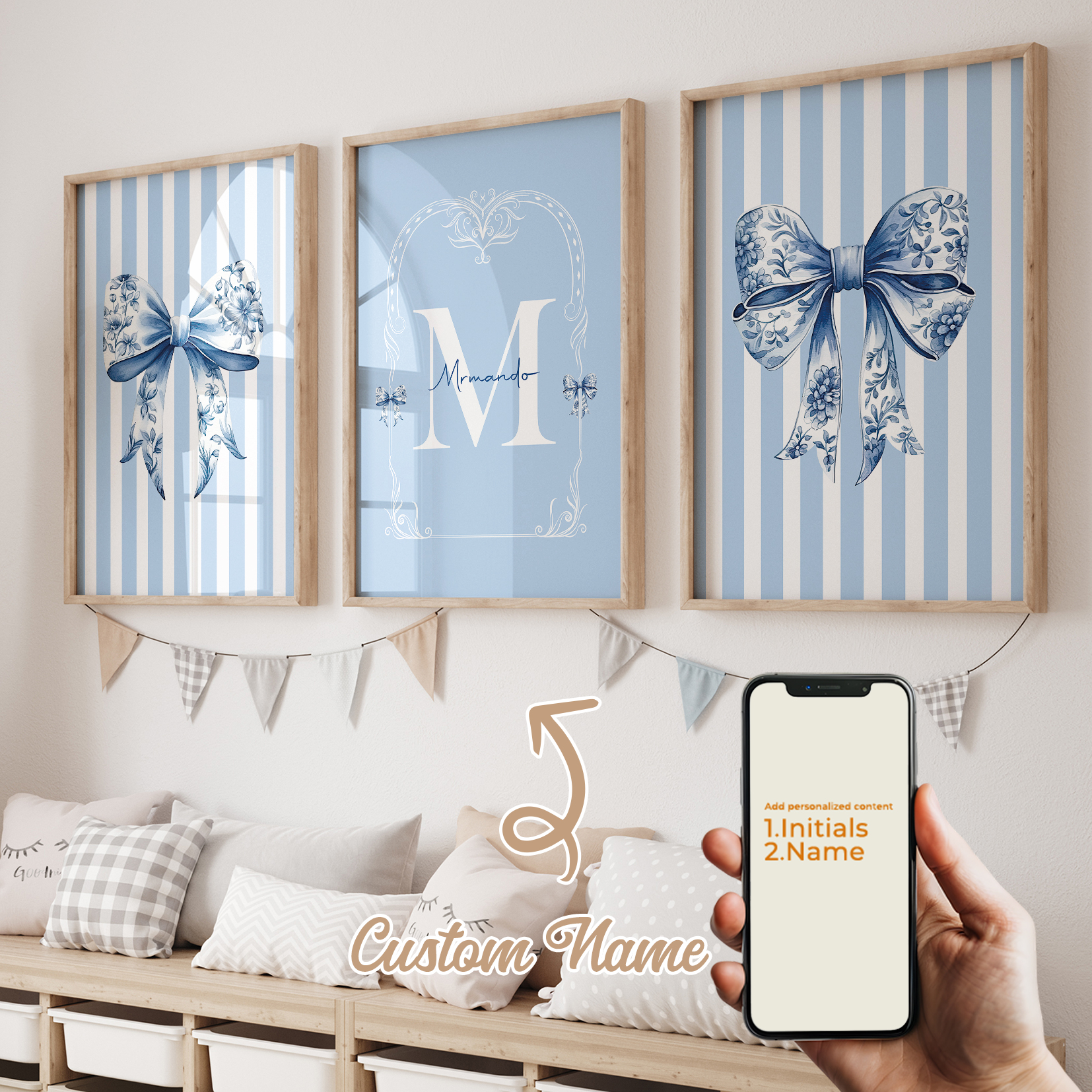 3pcs Personalized Custom Name  - Home Decor On Wall avaliação e preço