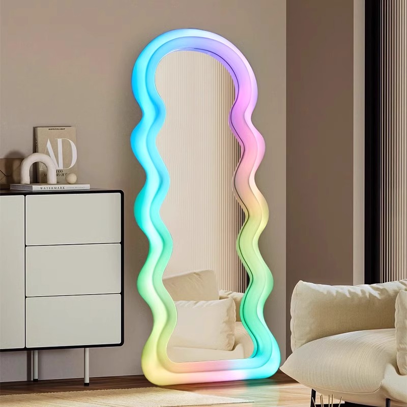Korean Style Light Mirror Wavy - Home Decor Minimalist Style avaliação e preço
