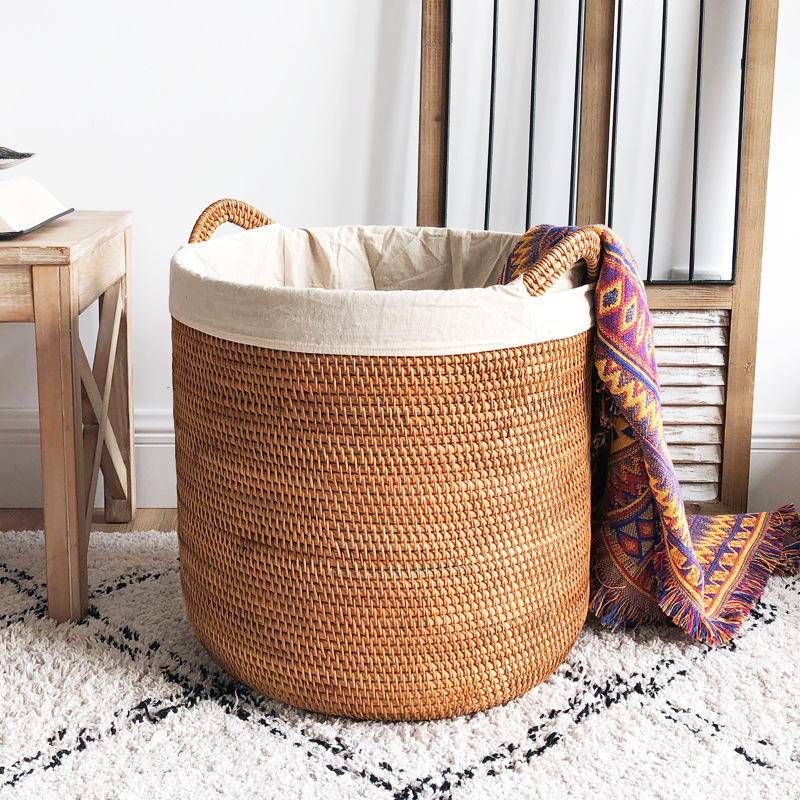 Rattan Laundry Basket, Large C - Home Decor Hampers avaliação e preço