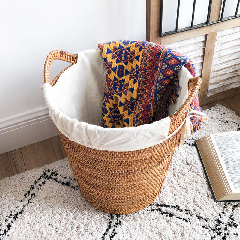 Rattan Laundry Basket, Large C - Home Decor Hampers avaliação e preço