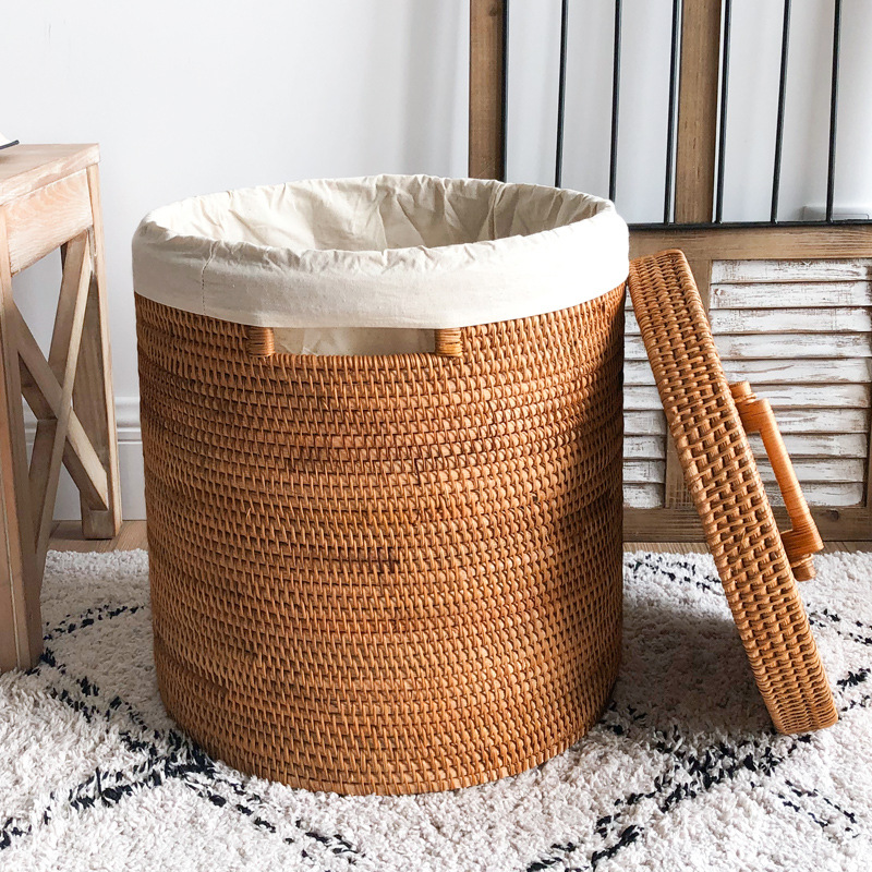 Rattan Laundry Basket, Large C - Home Decor Hampers avaliação e preço